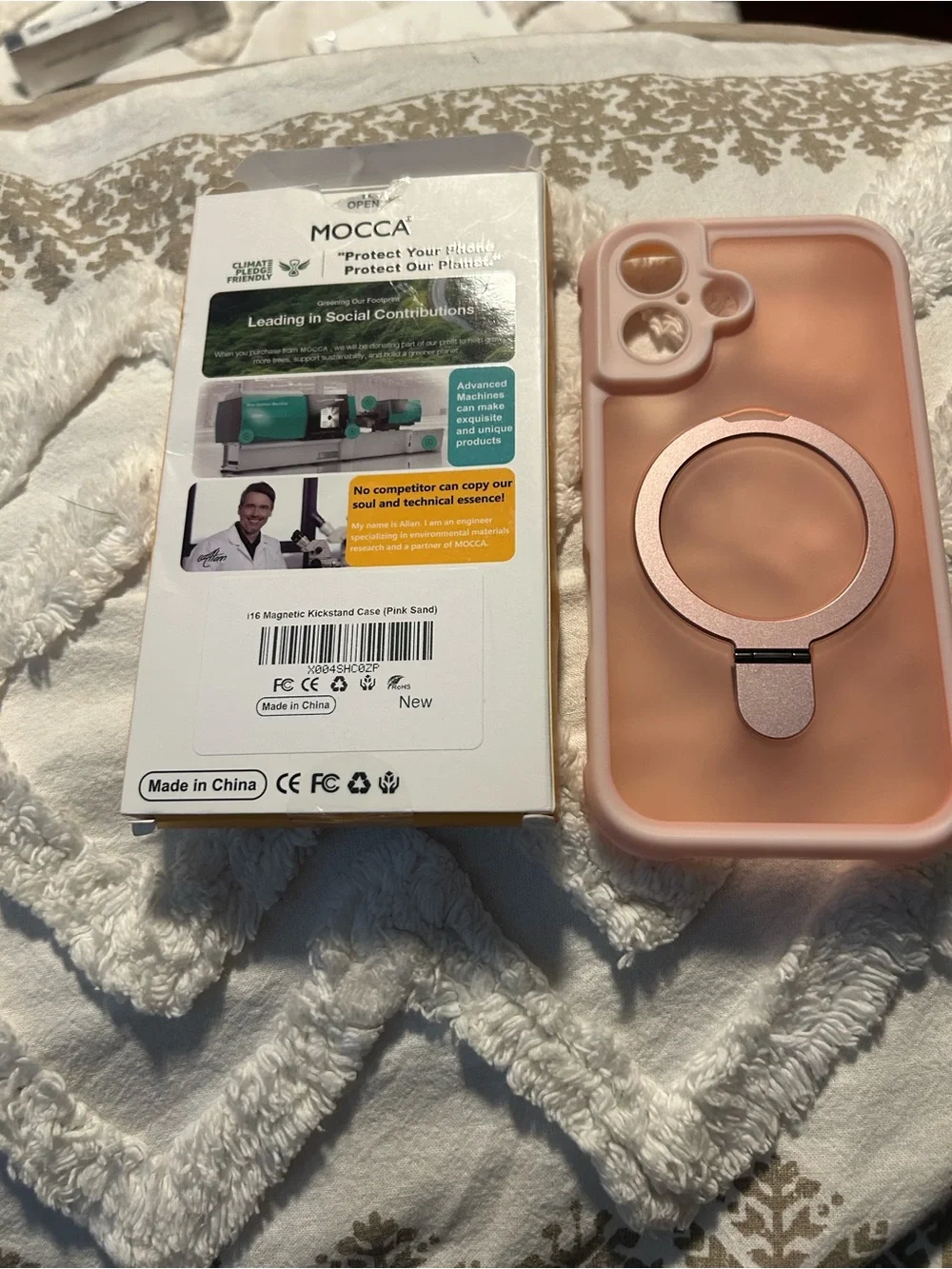 Pink Magnetic Ring Phone Case with Kickstand - Compatible iPhone 16